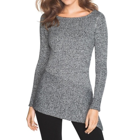 White House black market | Asymmetrical Marled metallic Sweater - Picture 1 of 14